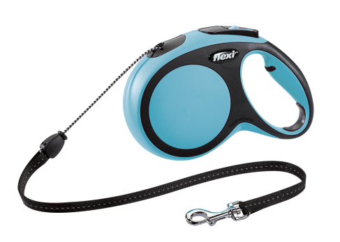Flexi Рулетка-трос для собак до 20кг, 8м, голубая (New Comfort M Cord 8 m, blue)