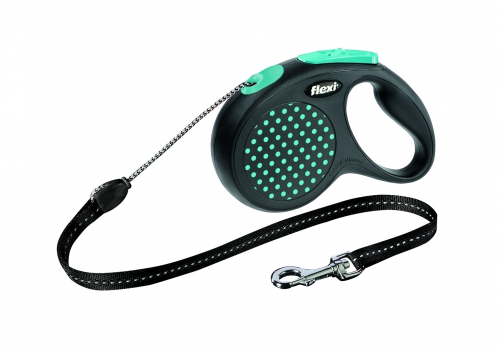 Flexi Рулетка-трос для собак до 20кг, 5м, голубая (Design M Cord 5 m, blue)