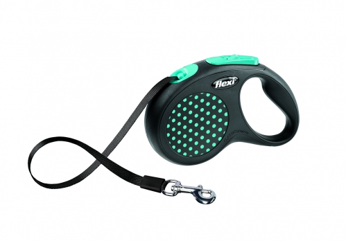 Flexi Рулетка-ремень для собак до 15кг, 5м, голубая (Design S Tape 5 m, blue)