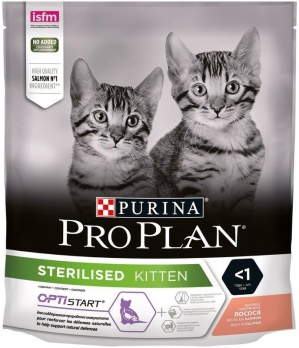 Pro Plan Sterilised Kitten для стерилизованных котят, Лосось 