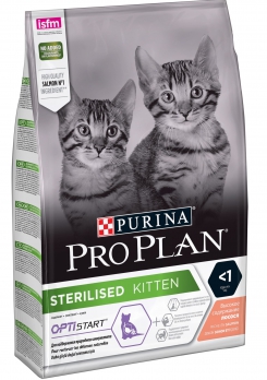 Pro Plan Sterilised Kitten для стерилизованных котят, Лосось 