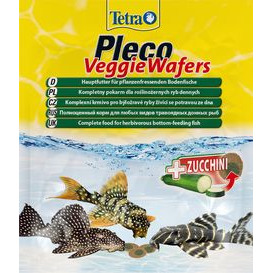 Tetra Pleco Veggie Wafers корм-пластинки с добавлением цуккини для донных рыб 